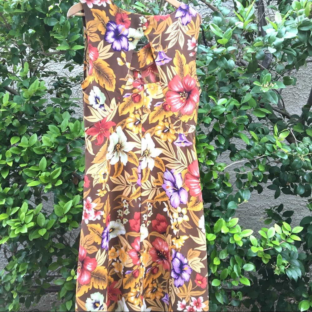 Sag Harbor cottage core floral maxi dress orange pink purple - Picture 3 of 5